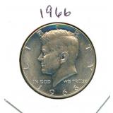 1966 Kennedy Silver Half Dollar - 40% Silver