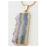 Amethyst Geode Rock Crystal Specimen Pendant