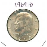 1969-D Kennedy Silver Half Dollar - 40% Silver