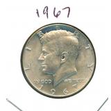 1967 Kennedy Silver Half Dollar - 40% Silver