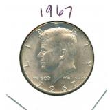 1967 Kennedy Silver Half Dollar - 40% Silver