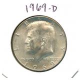 1969-D Kennedy Silver Half Dollar - 40% Silver
