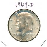 1969-D Kennedy Silver Half Dollar - 40% Silver