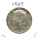 1967 Kennedy Silver Half Dollar - 40% Silver