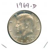 1969-D Kennedy Silver Half Dollar - 40% Silver
