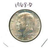 1968-D Kennedy Silver Half Dollar - 40% Silver