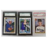 3 Graded MINT Hall-of-Famer ROOKIE Baseball Cards