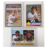3 Vintage Rod Carew Baseball Cards 1971-79 -