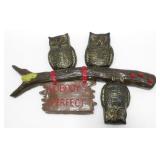 * Vintage Chalkware Owls "Nobody