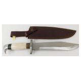 10" Blade (Overall 15") Bowie Knife with Leather