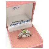 Silver Peridot (1 ct) Ring (Peridot is the