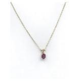 10k Yellow Gold Ruby (1 ct) Pendant - Comes with 10k Yellow Gold Ruby (1 ct) Pendant - Comes with