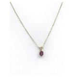 10k Yellow Gold Ruby (1 ct) Pendant - Comes with