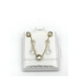 Gold-Plated Silver Cubic Zirconia Earring and Gold-Plated Silver Cubic Zirconia Earring and