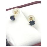 14k Yellow Gold Sapphire (0.5 ct) Earrings, MSRP