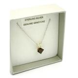 Silver Smokey Quartz Pendant with Sterling Silver