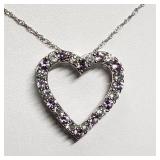 Silver Simulated Alexandrite Cubic Zirconia Heart Silver Simulated Alexandrite Cubic Zirconia Heart