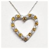 Silver Natural Citrine Cubic Zirconia Heart Silver Natural Citrine Cubic Zirconia Heart