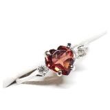 10k White Gold Natural Garnet (1.5 ct) Diamond