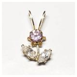 10k Yellow Gold Cubic Zirconia (0.3 g) Pendant,