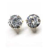 10k Yellow Gold Cubic Zirconia (6.5 mm) Earrings,