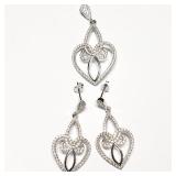 Silver Cubic Zirconia (7.45 g) Set of Pendant and Silver Cubic Zirconia (7.45 g) Set of Pendant and
