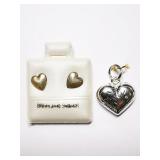 Silver Set of Stud Earrings and Pendant, MSRP $80 Silver Set of Stud Earrings and Pendant, MSRP $80