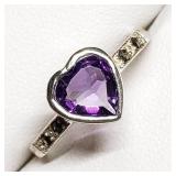 Silver Amethyst Marcasite Ring, MSRP $80