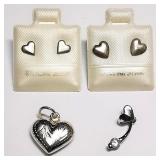 Silver Cubic Zirconia Set of Stud Earrings, Silver Cubic Zirconia Set of Stud Earrings,