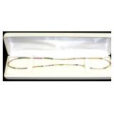 Silver Multicolor Genuine Tourmaline Necklace,