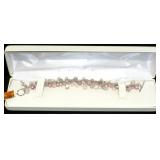 Silver Fresh Water Pearl Rose Quartz Bracelet, Silver Fresh Water Pearl Rose Quartz Bracelet,