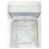 14k White Gold Cubic Zirconia 10k Screwback