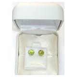 10k White Gold 2 Peridot (1.3 ct) Earrings, MSRP