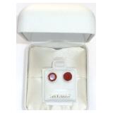 10k White Gold 2 Carnelian (1.4 ct) Earrings,