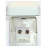 10k White Gold 2 Smoky Quartz (0.8 ct) Earrings, 10k White Gold 2 Smoky Quartz (0.8 ct) Earrings,