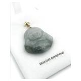14k Yellow Gold Hand-Carved Buddha Jadeite (35 ct) 14k Yellow Gold Hand-Carved Buddha Jadeite (35 ct)