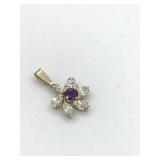 9k Yellow Gold Amethyst (0.09 ct) Starburst