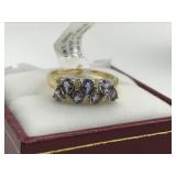 10k Yellow Gold Tanzanite (0.7 ct) Diamond (0.16