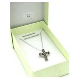 Vintage Sterling Silver Marcasite Cross Pendant