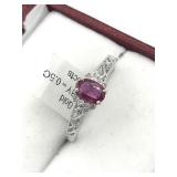 10k White Gold Ruby (0.56 ct) & Diamond (0.05 ct)