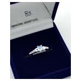 10k White Gold Rainbow Moonstone (0.25 ct) Ring