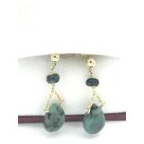 14k Yellow Gold Emerald (3.8 ct) Earrings