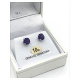 10k White Gold Amethyst (0.4 ct) Stud Earrings