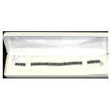 Silver Black Sapphire (21.9 ct) Bracelet, Silver Black Sapphire (21.9 ct) Bracelet,
