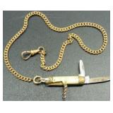 Vintage Simmons A&Z Curb-Link Pocket Watch Chain