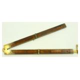 Early Folding Ruler (Stanley?) - Brass/Wood, Early Folding Ruler (Stanley?) - Brass/Wood,