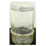 * Vintage Embossed Coffee Glass Container with * Vintage Embossed Coffee Glass Container with