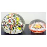 Two Older Colorful Paperweights - Nice Two Older Colorful Paperweights - Nice