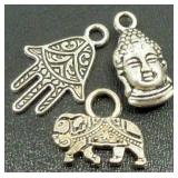 Hamsa, Elephant, Buddha Charms Hamsa, Elephant, Buddha Charms