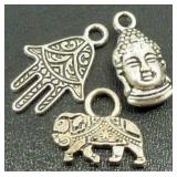 Hamsa, Elephant, Buddha Charms